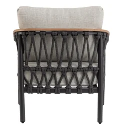 Fauteuil anthracite en aluminium et corde Bizzotto Fenix - 75 x 75 x 85 cm