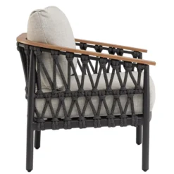 Fauteuil anthracite en aluminium et corde Bizzotto Fenix - 75 x 75 x 85 cm