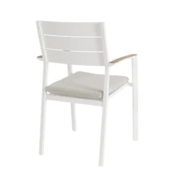 Fauteuil Calla coloris blanc en aluminium - 58,5 x 55,5 x 90 cm