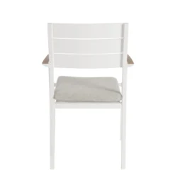 Fauteuil Calla coloris blanc en aluminium - 58,5 x 55,5 x 90 cm
