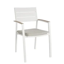 Fauteuil Calla coloris blanc en aluminium - 58,5 x 55,5 x 90 cm
