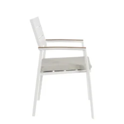 Fauteuil Calla coloris blanc en aluminium - 58,5 x 55,5 x 90 cm