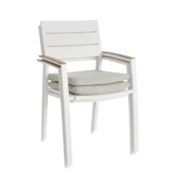 Fauteuil Calla coloris blanc en aluminium - 58,5 x 55,5 x 90 cm