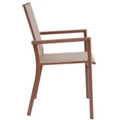 Fauteuil coloris terre cuite en aluminium Bizzotto Konnor - 56 x 60 x 88 cm