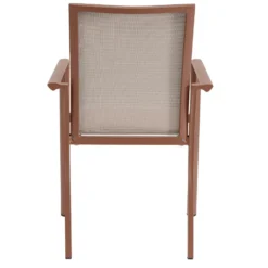 Fauteuil coloris terre cuite en aluminium Bizzotto Konnor - 56 x 60 x 88 cm