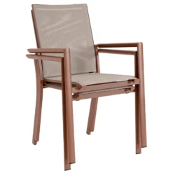 Fauteuil coloris terre cuite en aluminium Bizzotto Konnor - 56 x 60 x 88 cm