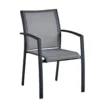 Fauteuil de jardin coloris gris en aluminium et textilène Carlina - 63 x 56 x 86,5 cm