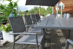 Fauteuil de jardin en aluminium, textilène rouge CREADOR FARO