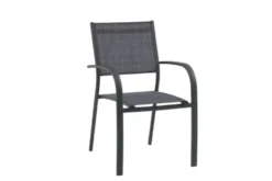 Fauteuil de jardin en aluminium, textilène anthracite chiné - CREADOR Tosca
