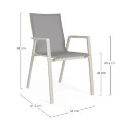 Fauteuil de jardin en aluminium et textilène Bizzotto Krion Pélican