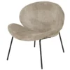 Fauteuil d'intérieur beige en velours côtelé - 72 x 67,5 x 73,5 cm