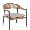 Fauteuil empilable anthracite et naturel, aluminium et résine Bizzotto Jandia - 69 x 75 x 41 cm