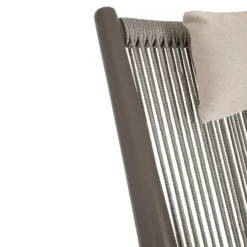 Fauteuil lounge coloris cocoa en aluminium et corde Bizzotto Aloha - 66 x 84 x 98 cm