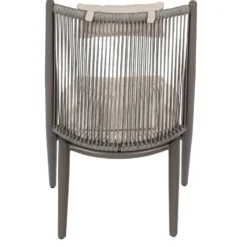 Fauteuil lounge coloris cocoa en aluminium et corde Bizzotto Aloha - 66 x 84 x 98 cm
