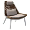 Fauteuil lounge Como coloris bois en résine tressée