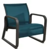 Fauteuil lounge Quenza II graphité bleu en aluminium - PROLOISIRS