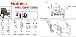 Fauteuil lounge Quenza II graphité bleu en aluminium - PROLOISIRS