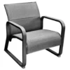 Fauteuil lounge Quenza II-padded coloris noir en aluminium
