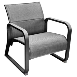 Fauteuil lounge Quenza II-padded coloris noir en aluminium
