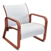 Fauteuil lounge Quenza II-padded coloris orange en aluminium