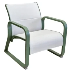 Fauteuil lounge Quenza II-padded coloris vert en aluminium