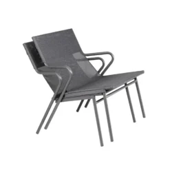 Fauteuil 1 place Vence Batylin Obsidian coloris gris Lafuma - 68 x 69 x 70 cm