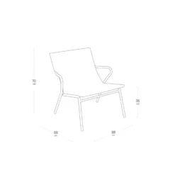 Fauteuil 1 place Vence Batylin Obsidian coloris gris Lafuma - 68 x 69 x 70 cm