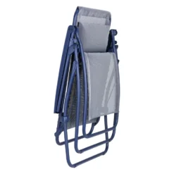 Fauteuil relax en acier et toile bleu Lafuma R Clip Colorblock - 68 x 88 x 115 cm