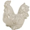 Figurine coq en porcelaine beige Hahnina - 14,5 x 8,5 x 14 cm