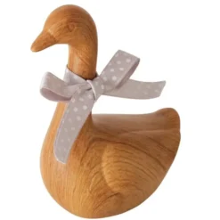 Figurine oie en poterie marron et polyester Wilhelmy petit modèle - 8 x 5 x 10,5 cm