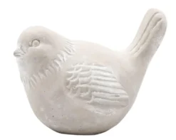Figurine oiseau coloris gris en ciment - 15 x 10,5 x 11,5 cm