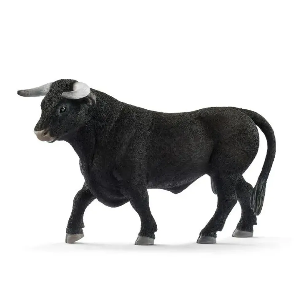 Figurine Taureau noir Série Animaux de la ferme 14,2x4,8x9 cm