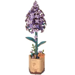 Fleur en bois à assembler Lilas Rowood - 24,5 x 16,5 cm