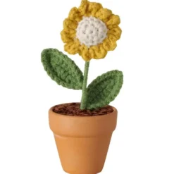 Fleur en crochet Crochy - H 14 cm