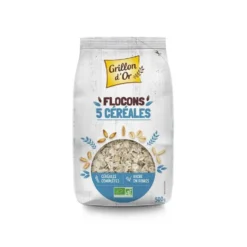 Flocon aux 5 céréales complètes bio Grillon d’Or – 500 g