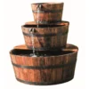 Fontaine Edinburgh avec 3 tonneaux de bois Ø32/46/59x72 cm