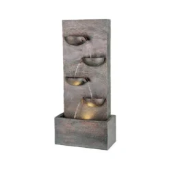 Fontaine en polyrésine coloris anthracite - 21,5 x 41 x 89,5 cm
