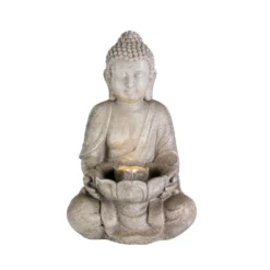 Fontaine murale forme bouddha coloris gris