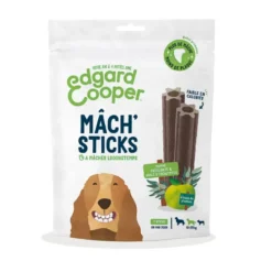 Friandises pour chien de taille moyenne dès 4 mois à la pomme et à l'eucalyptus sans céréales Edgard & Cooper Mach'Sticks