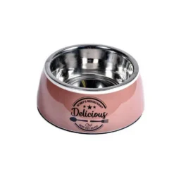 Gamelle pour chien coloris rose en mélamine Bobby Delicious – Taille M