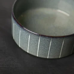 Gamelle pour chien en grès coloris gris avec rayures Reactive Glaze Scruffs - 19 x 19 x 8 cm