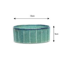 Gamelle pour chien en grès coloris gris avec rayures Reactive Glaze Scruffs - 13 x 13 x 5 cm