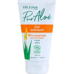 Gel Exfoliant Visage et Corps 81% Bio Vegan Pur Aloé 150ml blanc