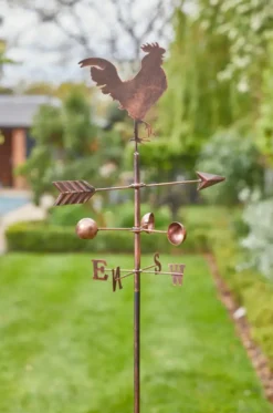 Girouette coq coloris marron en métal Smartgarden - 170 x 38 x 2 cm