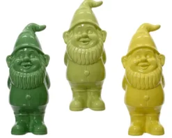 Gnome décoratif en céramique - 15 x 14 x 34,5 cm