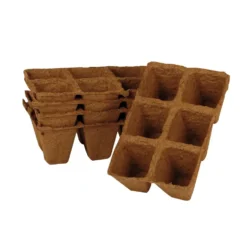 Godets en plaque biodégradables coloris marron x 30 - 6 x 6 cm