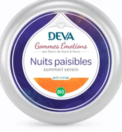 Gommes nuits paisibles sommeil serein bio et vegan goût orange Deva - 45 g