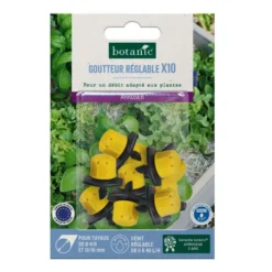 10 goutteurs réglables pour tuyau Ø 4/6 mm et 13/16 mm botanic® - Arrosage goutte à goutte