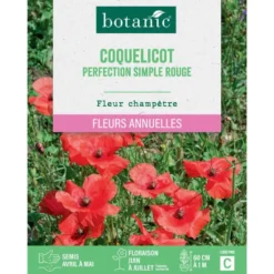 Graines de coquelicot perfection simple rouge botanic® - graines à semer