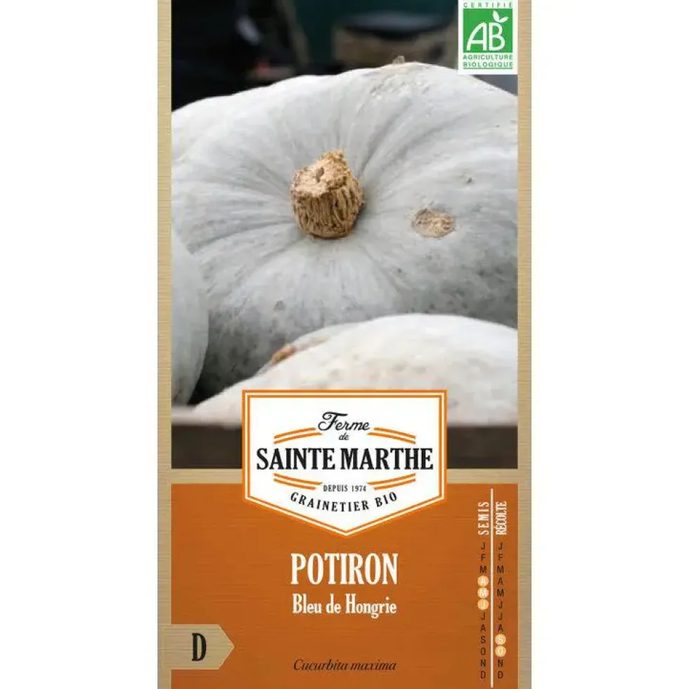 Graines de potiron bleu de Hongrie bio Ferme de Sainte Marthe - graines à semer